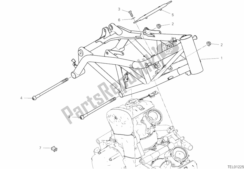 Tutte le parti per il Telaio del Ducati Hypermotard 950 SP USA 2019